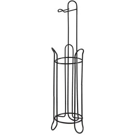 Resim Wc Lüx Ayaklı Tuvalet Kağıtlık, Siyah Siyahh 