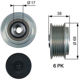 Resim Alternatör Kasnağı Rulmanlı Corolla 04-07 -aurıs 07 1.4 D-4d-sonata V 2.0-2.4 05 Carens 2.0-458531 