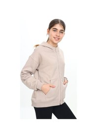 Resim Toontoy Kız Çocuk Kapüşonlu Hırka Bej 