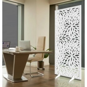 Resim Liar Ahşap Seperatör (Paravan) - KSP-43 - (10 mm) - (69 cm x 139 cm) - (Beyaz) 