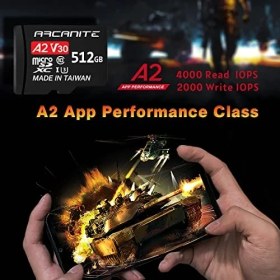 Resim Arcanite Arcanıte 512 GB Microsdxc Hafıza Kartı Adaptörlü - A2, Uhs-I U3, V30, 4k, C10, Mikro Sd - AKV30A2512 