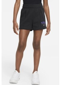 Resim Nike Sportswear Girls Shorts Black Pamuklu Kız Çocuk Şortu Siyah Siyah 