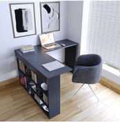 Resim Pera Raflı Çalışma Masası Antrasit 