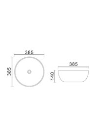 Resim Eva Banyo Lena E-8114 Tezgah Üstü Porselen Lavabo 