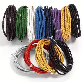 Resim 2 Yard 3mm Yuvarlak Örgülü Kordon - DIY Takı Yapımı, Dikiş El Sanatları & El Yapımı Giysi Aksesuarları için Canlı 12 Renk Seçeneği - Bilezikler, Kolyeler, Ev Dekorasyonu için Esnek Olmayan Dayanıklı Örgü İpi, Bilezik Yapım İçin İp 