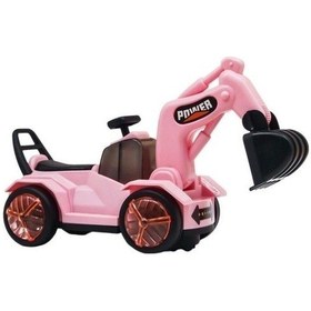 Resim Biruixuan Çocuklara Yönelik Elektrikli Ekskavatörler, Mühendislik Araçları, Gri - Pembe 