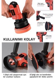 Resim Assur ASR403 Elektrikli Dikey Polisaj Zımpara Makinesi Kırmızı 