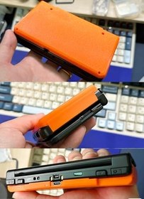 Resim DIY New3DS Ekstra Arka Klips Şarj Edilebilir Pil Paketi 4575 mAh Değiştirme, Nintendo Yeni 3DS El Konsolu ile Uyumlu, 15 Saat Uzun Ömürlü Güç Bankası, Turuncu Kapaklı Kılıf 