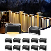 Resim 4/8/12/16 adet Güneş Enerjili LED Işıklı Merdiven Aydınlatması, Dış Mekan Bahçe Festivali Atmosfer Dekorasyonu için Güneş Işıkları Bahçe Çiti Yolu Avlu Duvar Lambası 