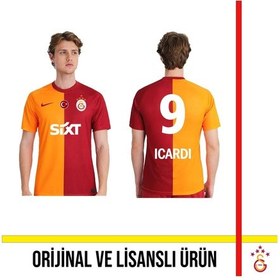 Resim Galatasaray Lisanslı 2023/2024 Parçalı 5 Yıldızlı İç Saha Icardi Baskılı Forma Sarı - Kırmızı 