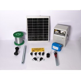Resim Elektrikli Çit 12a Lifepo Set-2 Domuz Ayı Kovucu 25 Watt Panel 500mt Galv. 100 Ad. Ağaç İzolatör 
