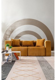 Resim Katt Ekstra Rahat İskeletli 2 Li Koltuk 10 Renk Hardal 