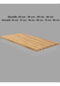 Resim 1 Adet Ahşap Raf - Suntalam Tekli Raf Bambu-30x75 Cm Çok Renkli 