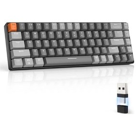 Resim K68 Red Switch Kablosuz Bluetooth Mekanik Oyuncu Klavyesi Hotswapp Oyun Klavyesi 