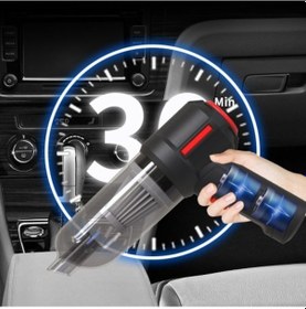 Resim Sant Kuee 9000pa Kablosuz Araç Süpürgesi Akülü El Otomatik Süpürge Ev Ve Araba Çift Kullanımlı Mini Elektrikli Süpürge - Siyah Q01mb8 