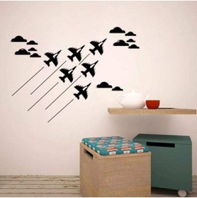 Resim habune Gökyüzündeki F16 Uçakları - Bulutlar Dekoratif Çocuk Odası Duvar Sticker, Çıkartma 