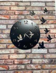 Resim Ümra Lazer Lazer Kesim Dekoratif Duvar Saati 40x40 Umrasaat10 Siyah 