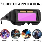 Resim Qchaoqchao Kaynak Gözlüğü Güneş Enerjili Oto Camları, Kafa Bantlı ve Kılıflı (Yurt Dışından) 