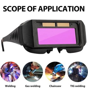 Resim Qchaoqchao Kaynak Gözlüğü Güneş Enerjili Oto Camları, Kafa Bantlı ve Kılıflı (Yurt Dışından) 