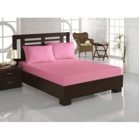 Resim Çift Kişilik Penye Kumaş Lastikli Çarşaf Takımı Pembe 