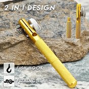 Resim 1pc Altın Alüminyum Alaşım Olta Balığı Düğümleme Aracı, Taşınabilir Tel Bağlama Cihazı Kolay Hat Yönetimi ile, Suya Dayanıklı Olta Bağlama Aleti Olta Avcıları için 