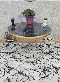 Resim Zafir Krom Kaplama Siyah Mermer Gold Cumba Suntalem Tabla Pota Orta Sehpa - 3 1 Sehpa - Orta Sehpa Siyah Mermer Gold Cumba 