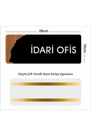 Resim zafrakreklam Ofis -Kapı İsimliği, Yönlendirme levhası 26X10Cm - İDARİ OFİS 