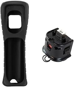 Resim Nintendo Wii Uzaktan Kumanda, MotionPlus Adaptör Hızlandırıcı (Siyah) için Silikon Kılıflı Motion Plus Adaptör Sensörü 