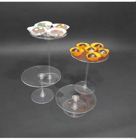 Resim Şeffaf Pleksi 4'Lü Geniş Daire Teşhir Cupcake Standı (553488267) 