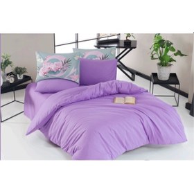 Resim Düz Boya Çift Kişilik Nevresim Takımı Orchıd 