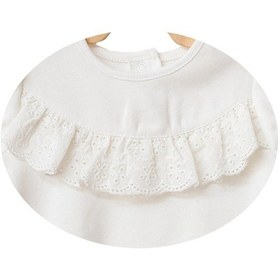 Resim Andywawa Kız Bebek Önden Fırfırlı Detaylı Beyaz Tshirt Ac21753 