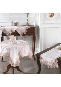 Resim Royal Nazik Doria Kadife Oda Takımı 5Parça Kadife Pudra 