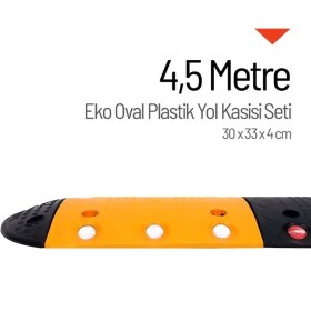 Resim İleri Trafik EKO Oval Hız Kesici, Plastik Yol Kasisi Set - 4,5 Metre 