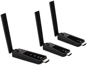 Resim Coverzone Kablosuz HDMI Verici ve Alıcı Seti TX RX 1080P 60Hz Wireless Görüntü Aktarıcı Plug & Play HDMI Transmitter Receiver Kit TV Monitör Projektör Sunum ve Toplantı Kullanımı İçin (1TX 2RX) ZR1287 