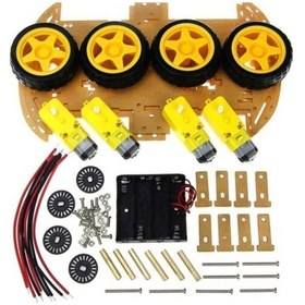 Resim 4wd Araç Şase Kiti Robot Araba Kiti 