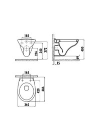 Resim Creavit Perla Asma Klozet Tp320 + Çınar Yavaş Kapanan Pp Kapak 