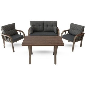 Resim 2+1+1 Masa Demonte Bahçe Balkon Mobilyası Kazayağı 