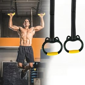 Resim 2 adet Ev Çekme Barı - Kapalı Tek Bar Trampolinler, Fitness ve Esneme için - Dayanıklı Siyah ve Sarı Tasarım - Spor Enthusiastleri için Mükemmel Tatil Hediyesi, Spor Aksesuarları, Trampolin Eğitimi, Şık Fitness Ekipmanı, Sağlam Yapı 