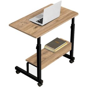 Resim Yükseklik Ayarlı Raflı Laptop Sehpası ve Çalışma Masası - Çam Atlantik Çam 