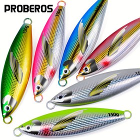 Resim Proberos 1 adet Batan Jigler, Uzun Mesafe Döküm için Yavaş Düşüş Pitch Metal Balıkçılık Yemleri, Tuzlu Su ve Tatlısu için Dikey Jig Kaşığı, Orkinos, Kalkan, Köpekdişi, Levrek, Bas 