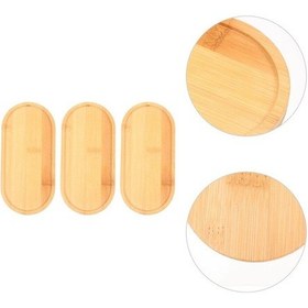 Resim Ahşap Renk-3 Adet Saksı Tepsisi Bambu Çay Fincanı Altlığı Saksı Damlama Tabağı Saksı Tutma Tepsileri 