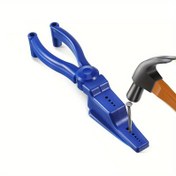 Resim 1 Adet Ergonomik Tırnak Tutucu Pense Güvenli Çekiçleme İçin - Dayanıklı Mavi Plastik, Parmak Koruma, 11 Tırnak Deliği, Taşınabilir & Hafif, Tırnak Teknisyenleri Malzemeleri 
