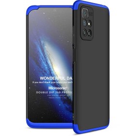 Resim Microsonic Xiaomi Redmi 10 Kılıf Double Dip 360 Protective Siyah Mavi 