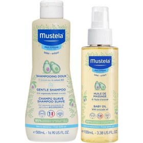 Resim Mustela Bebe Masaj Yağı 100ml - Mustela Gentle Şampuan 500ml 