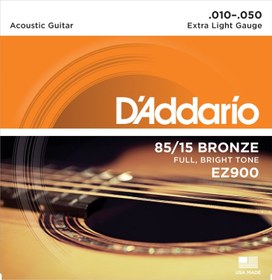 Resim D'Addario EZ900 85/15 Bronze Akustik Gitar Teli - Extra Light (10-50) 