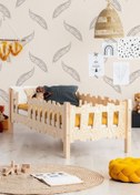 Resim MiniWood Markaawm Doğal Çam Montessori Bebek Ve Çocuk Karyolası Jüpiter 