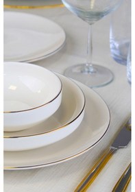 Resim Tabak Evi Sofia Altın Yaldız Porselen Yemek Takımı 24 Parça 6 Kişilik Beyaz - Altın 