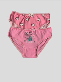 Resim elmas kids Kız Çocuk Pamuklu Iç Çamaşırı Kalp Ve Prenses Desenli 2'li Slip - Külot 