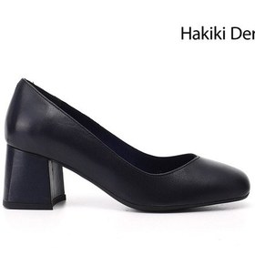 Resim Gönderi R Kadın Lacivert Antik Küt Burun Kalın Topuklu Hakiki Deri Ayakkabı Gdza134m0447 Lacivert 