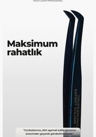 Resim Magic Lash Blue Volume Profesyonel Premium Ipek Kirpik Cımbızı Blue-25 